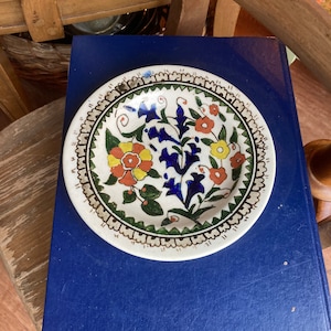 Vintage Turkish Hand Painted Decorative Plate with Hangar 6 3/4&quot;