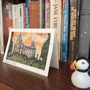 Logan, Utah Temple Watercolor Greeting Card