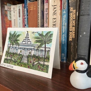 Apia, Samoa Temple Watercolor Greeting Card