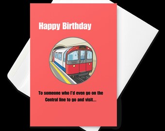 London Central TFL Line Birthday Card, British Birthday, Hood Greeting, Ghetto, English Slang, Bday Card, Greeting Card, Handmade