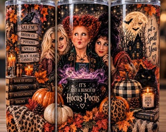Hocus Pocus Spooky Sanderson Sisters Witches Halloween Tumbler Wrap (Digital Download)