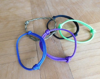Simple Minimalist 425 Paracord Bracelet - Friendship Bracelet - Adjustable Sliding Knot - Rope Bracelet - Waterproof - Unisex
