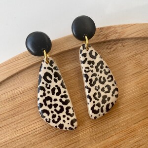 lightweight polymer clay earrings | Polymer clay | Leo Pattern | hanging | handmade | Stud earrings | Animal Print