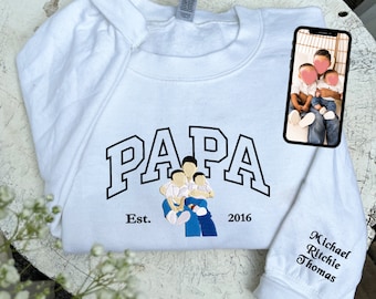 Embroidered Portrait From Your Photo Sweatshirt, Sweatshirt With Photo, Personalized Portrait Sweatshirt For Men,Dad Sweatshirt,Gift For Dad