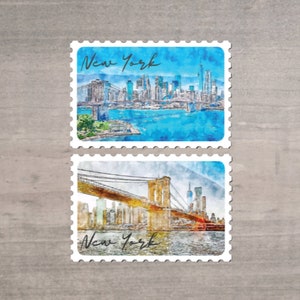 Waterproof New York City Vinyl Sticker | Stamp Style
