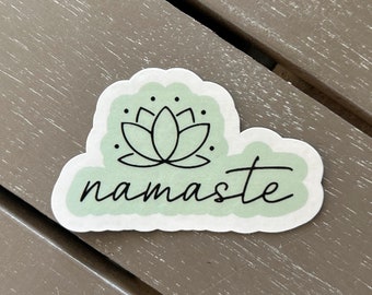 Namaste Sticker — Lotus Vinyl Decal, Yoga & Meditation Sticker for Laptop, Water Bottle, Planner, Waterproof