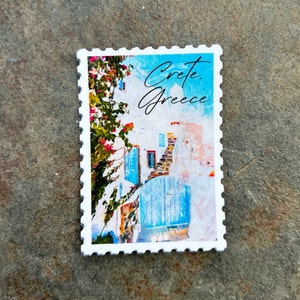 Santorini Aufkleber Set - 4 Stück 75mm Vinyl Griechenland Reise Sticker