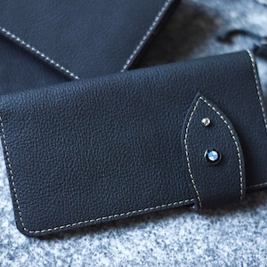 Cartera BMW Cartera de cuero hecha a mano BMW Negro para hombre, regalo para hombre, accesorios de cuero genuino, en una caja de regalo, accesorios BMW