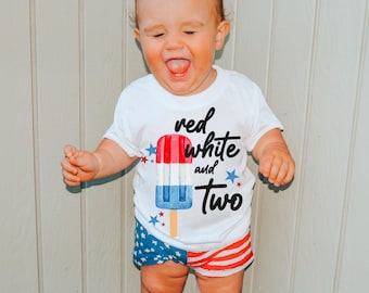 Red White And Two , Two Years Old Shirt , Trendy USA Shirts , 4th Of July Kids , USA T-shirt , Funny Patriotic Shirts , Toddler USA Shirt