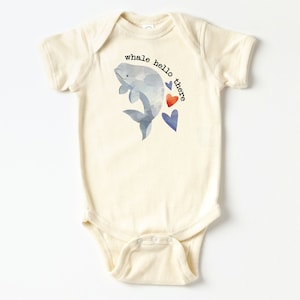Printed Whale Baby Bodysuit - Baby Boy Baby Shower Gifts - Baby Beluga Whale - Whale Hello There - Whale Baby Shirt - Toddler Whale Tee