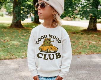 Retro Kids Sweatshirt , Cute Toddler Shirt , Sweatshirts For Kids , Cool Dude Club , Frog Sweatshirt