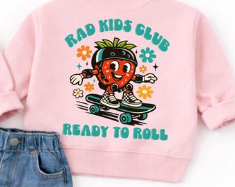 Rad Kids Club Sweatshirt , Cute toddler sweatshirts , sweatshirts for spring , kids spring sweatshirts , Girls Printed Sweatshirts