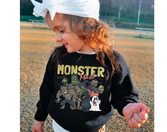 Monster Mash Graphic Sweatshirt , Cute Monster Mash Shirt , Vintage Halloween Sweatshirt , Kids Halloween Pullover , Toddler Sweatshirt