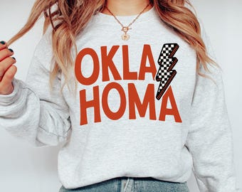 Sweat-shirt de l'Oklahoma, mignons sweat-shirts de l'Oklahoma, sweat-shirt unisexe, sweat-shirt OK, sweat-shirt de football de l'Oklahoma