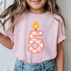 Five Years Old , 5 Shirt , Cute Birthday Girl Shirt , Shirts For 5th Party , Fifth Birthday Party , Birthday Shirt , 5 Year , Checkered