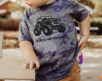 A Little Dirt Never Hurt Toddler Shirt - Toddler Off Road Shirt - Toddler Boys Printed Tees - Boys T-Shirts