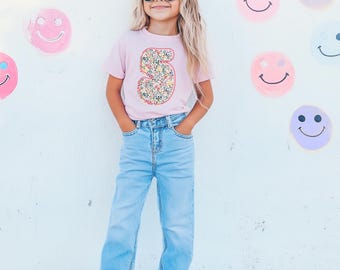 Five Years Old , 5 Shirt , Cute Birthday Girl Shirt , Shirts For 5th Party , Fifth Birthday Party , Birthday Shirt , Five Years , Floral