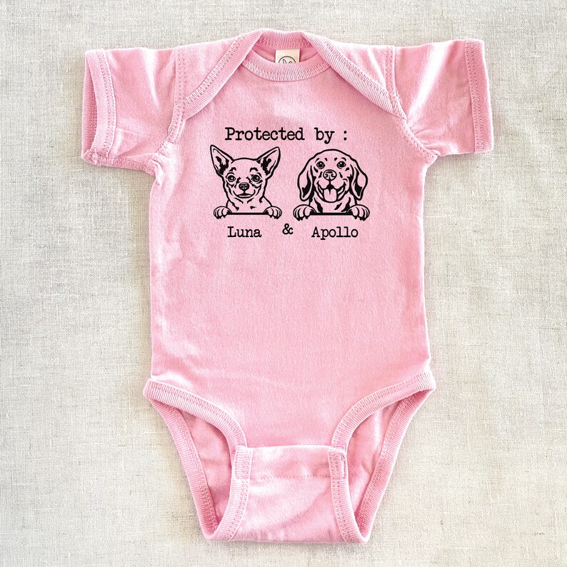 Protected by Dog Onesie® Custom Dog Breed Baby Onesie® Etsy