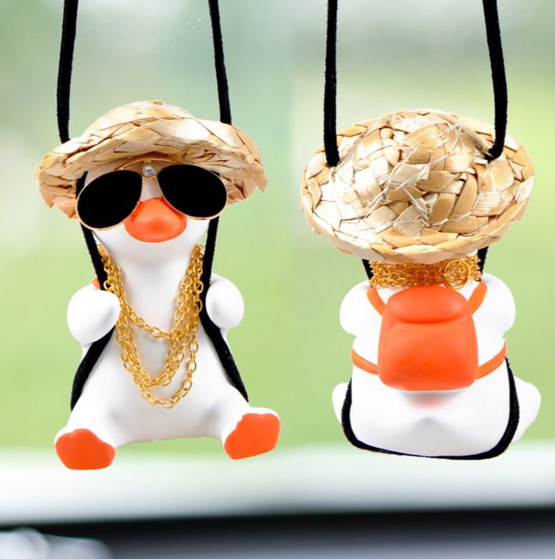 Cute Swinging Duck Car Rear View Mirror Hanging Accessory Etsy
