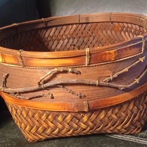 Old Bamboo Basket - Etsy