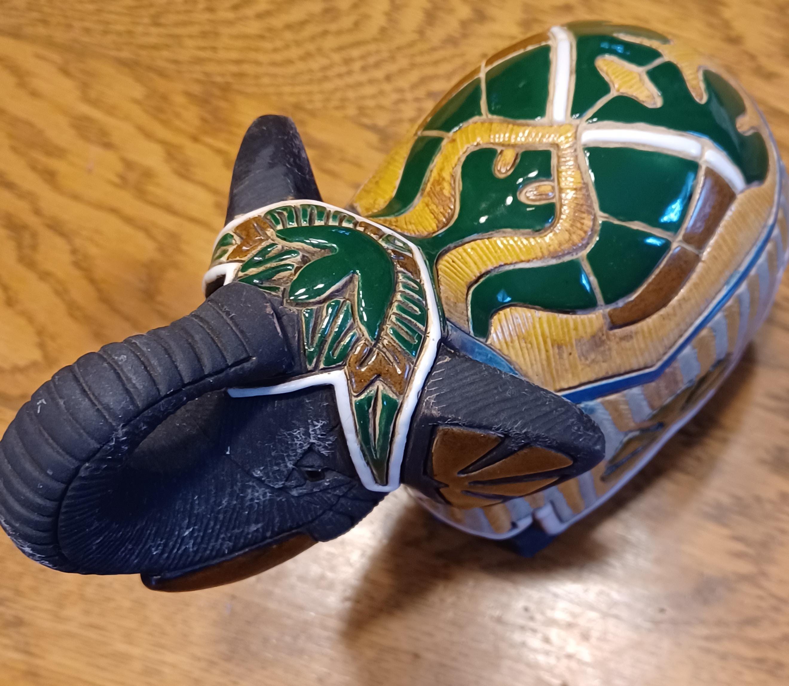 Vintage Rinconada Elephant Figurine: Uruguay Pottery, Black Glazed