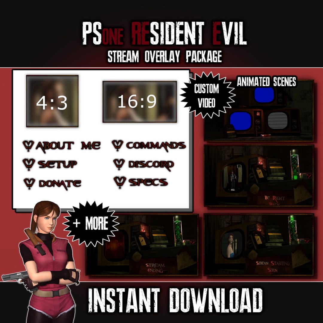 Evil Package ANIMATED PS1 Resident Evil Inspired Screens | Stream Package & Bundle ...