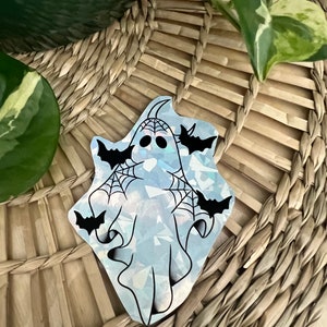 Spooky ghost holographic sticker