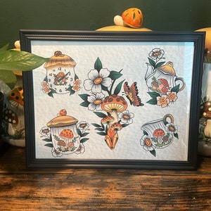 Merry mushroom flash art print