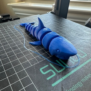 3D Printed Shark, Flexible Body, Action Figure Shark, Gift for kids, Gift for Shark Lovers, Shark Week Figure, Chomp