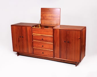 Hand Made, Crafted & Joined, Solid Reclaimed Redwood, Credenza or Turntable Cabinet.