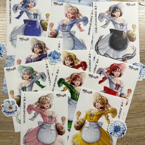 Black Raccoon Cafe Fruittea Girl Sticker