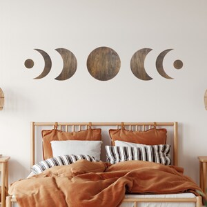 Moon Phase Wall Art | Modern Wooden Wall Art Set | Moon Phase Wooden Wall Signs | Minimalist Wall Art