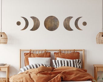 Moon Phase Wall Art | Modern Wooden Wall Art Set | Moon Phase Wooden Wall Signs | Minimalist Wall Art