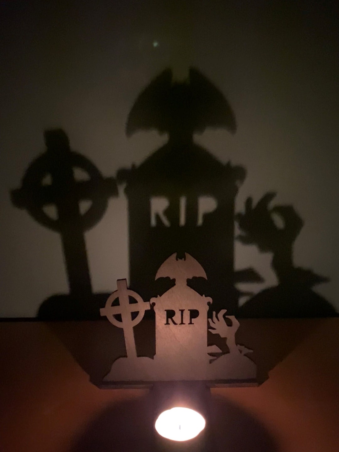 Tombstone Shadow Caster Halloween Decor Indoor Halloween Etsy