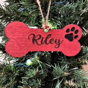 Custom Dog Bone Ornament Personalized Dog Ornament Dog Bone Christmas Ornament image 4