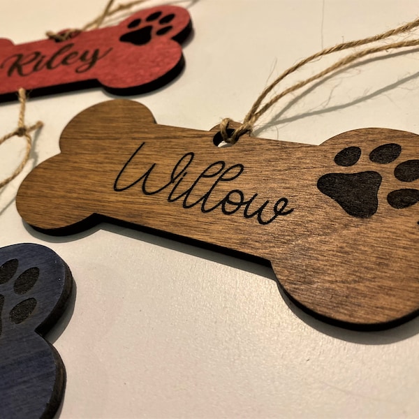 Custom Dog Bone Ornament | Personalized Dog Ornament | Dog Bone Christmas Ornament