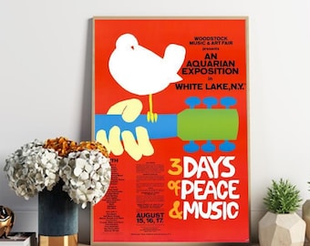 ウッドストック 11x17 1969 カラーポスター - レア! - Etsy 日本