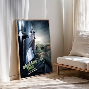 the mandalorian and grogu poster 2026 scifi film wall decor