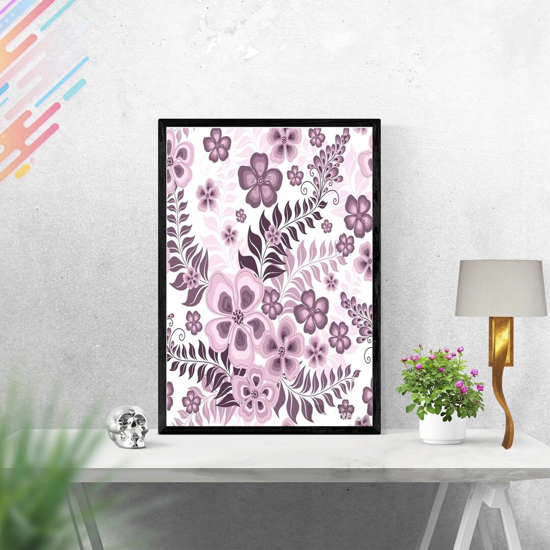 Seamless Pink Pattern Poster - Etsy