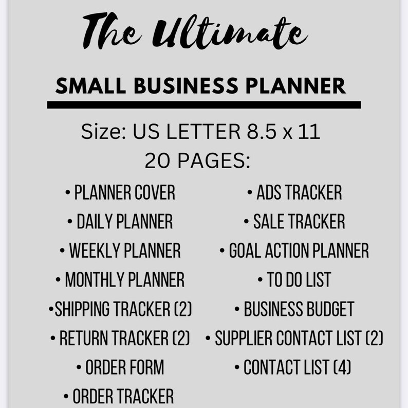 The Ultimate Small Business Planner Business Planner Etsy