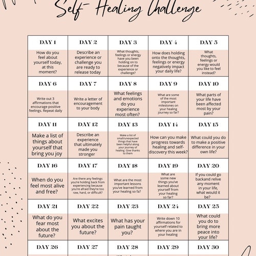 30 Day Challenge Self-love Self-healing Self-care - Etsy