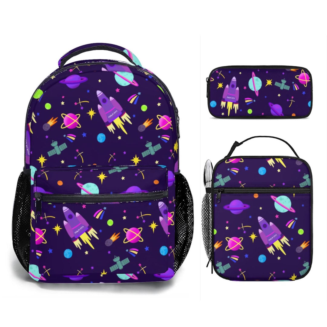 Purple Shooting Stars Backpack Bundle Space Backpack Catholic Kids