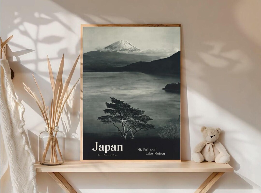 Mount Fuji Vintage Travel Poster Japan Retro Wall Art Print Classic ...