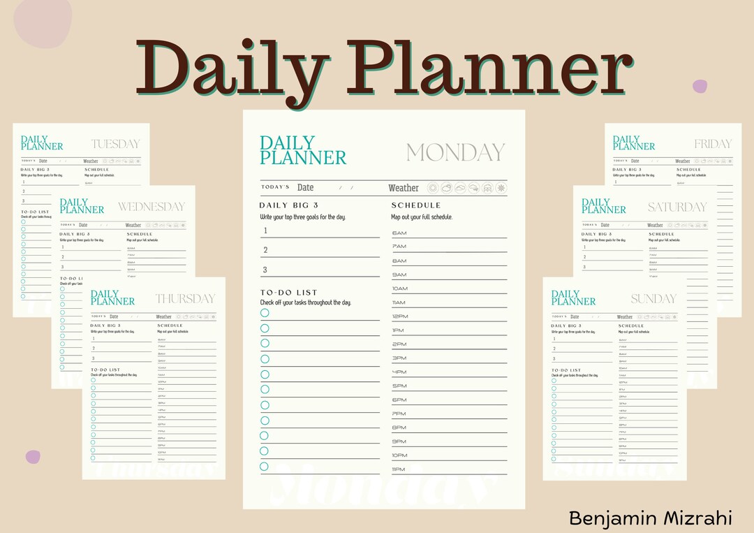 Hourly Daily Planner Printable, Work Day Schedule (digital Download) - Etsy