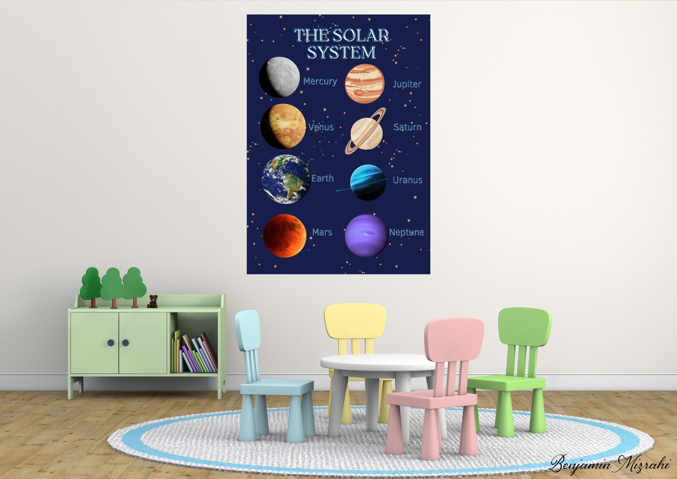 Solar System Print for Kids - Planets Outer Space Wall Art Home ...