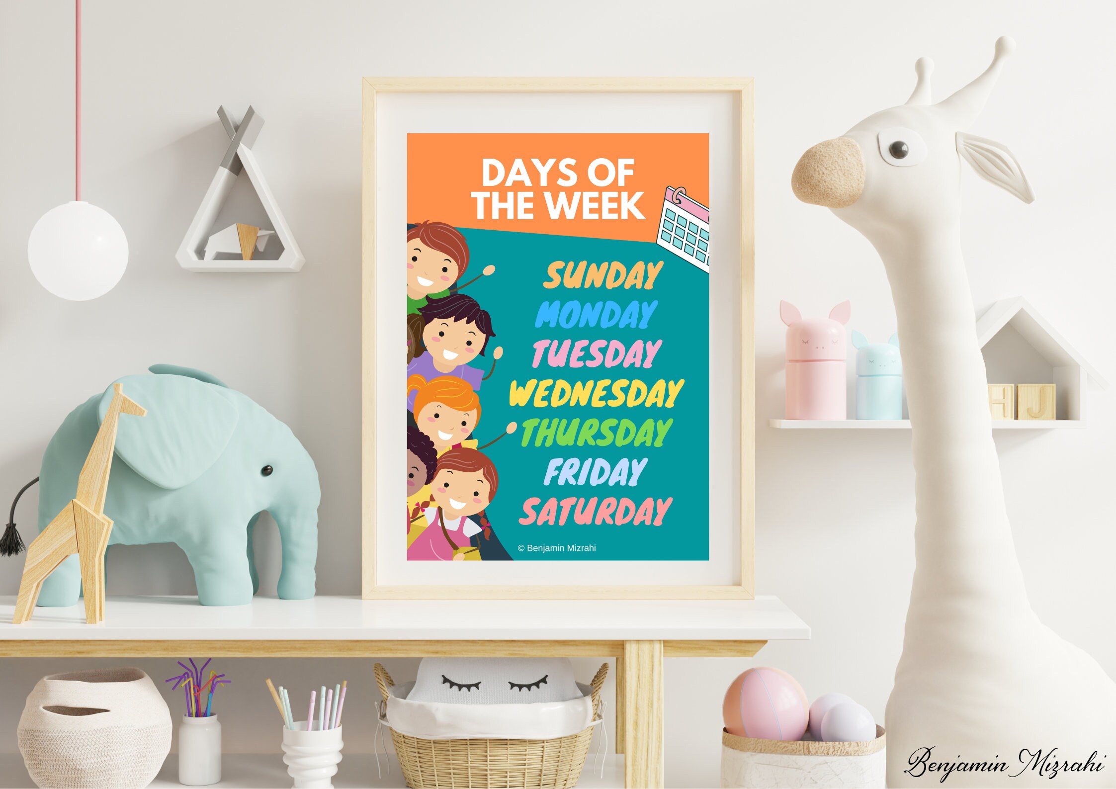 Days of the Week Poster | Rainbow Kids Classroom Decor (digital ...