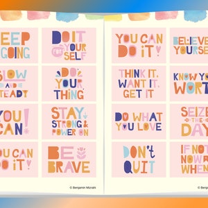 Cartes d’affirmation pour l’amour de soi, affirmations quotidiennes positives imprimables, cartes de motivation, cartes de pleine conscience, affirmation positive pour les enfants