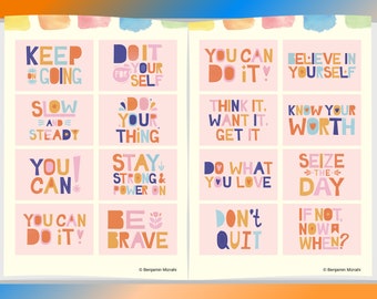 Self Love Affirmation Cards: Positive Daily Mindfulness (Digital Download)