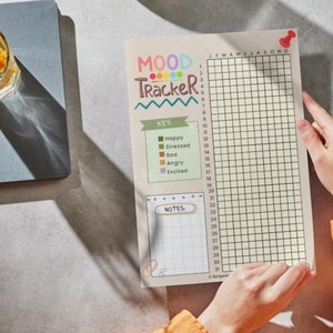Mood Tracker Printable Kit, Monthly Mood Log, Circular Mood Chart, Mood Track Bullet Journal, Daily Mood Tracker, Weekly Mood Tracker Page