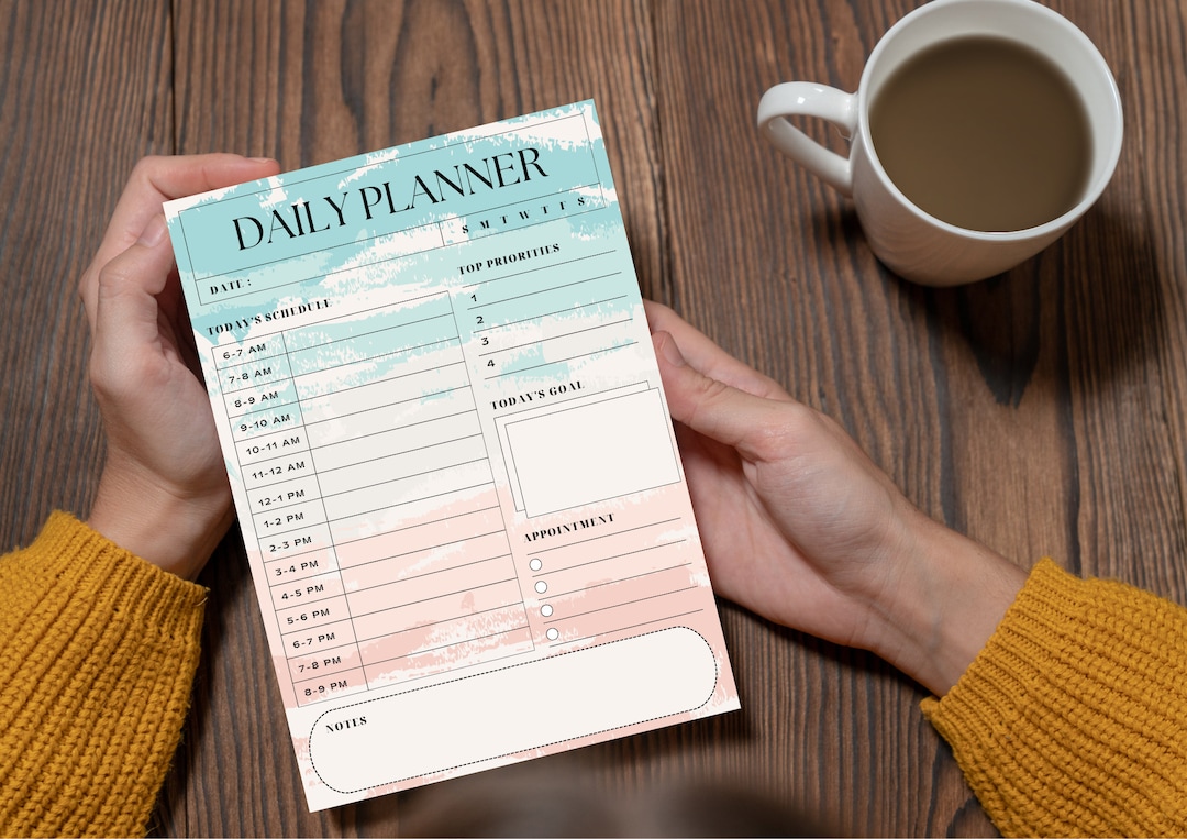 Daily Hourly Planner, Daily Routine Planner, Digital Daily Planner ...